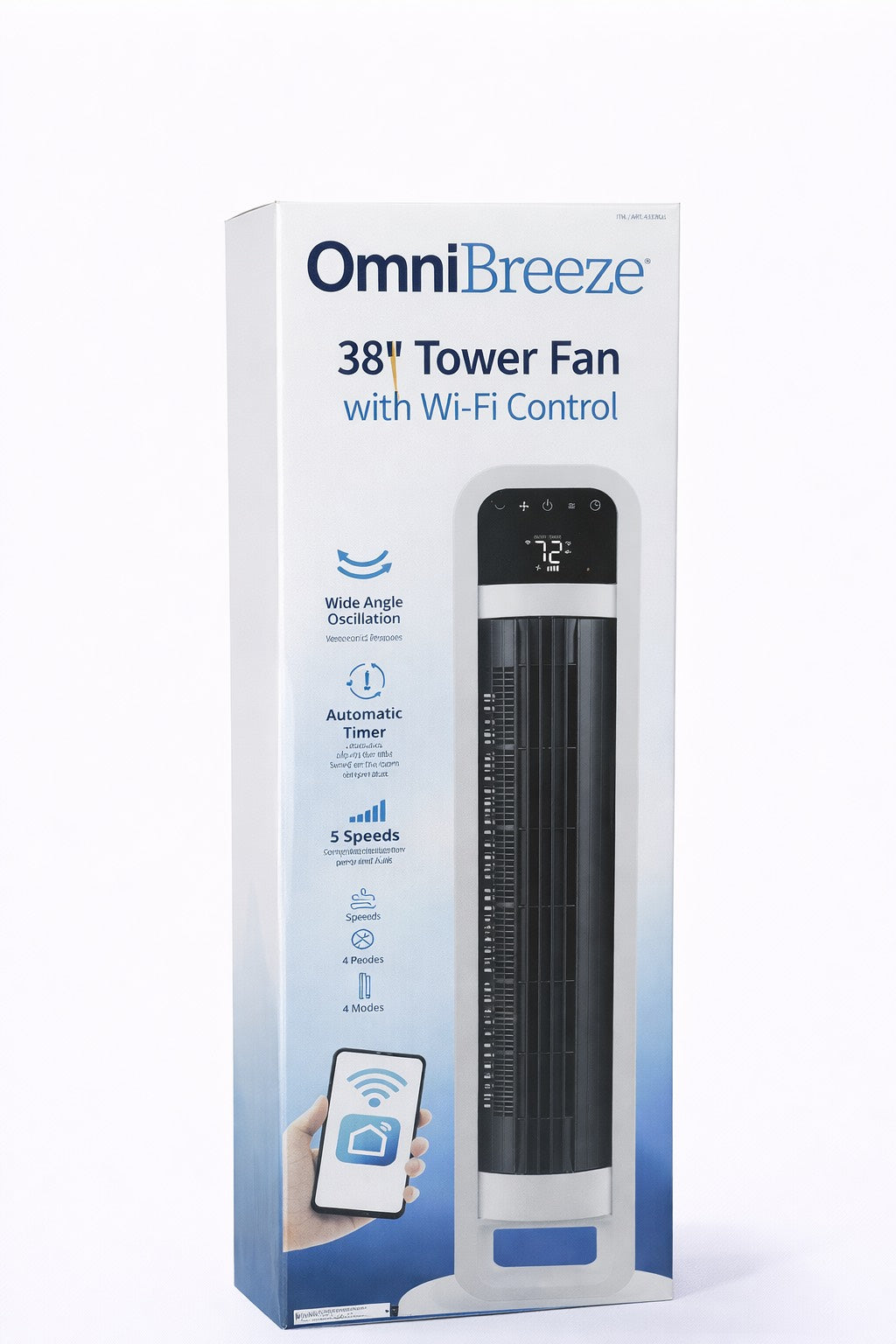 OMNIBREEZE 38" TOWER FAN WITH WI-FI CONTROL