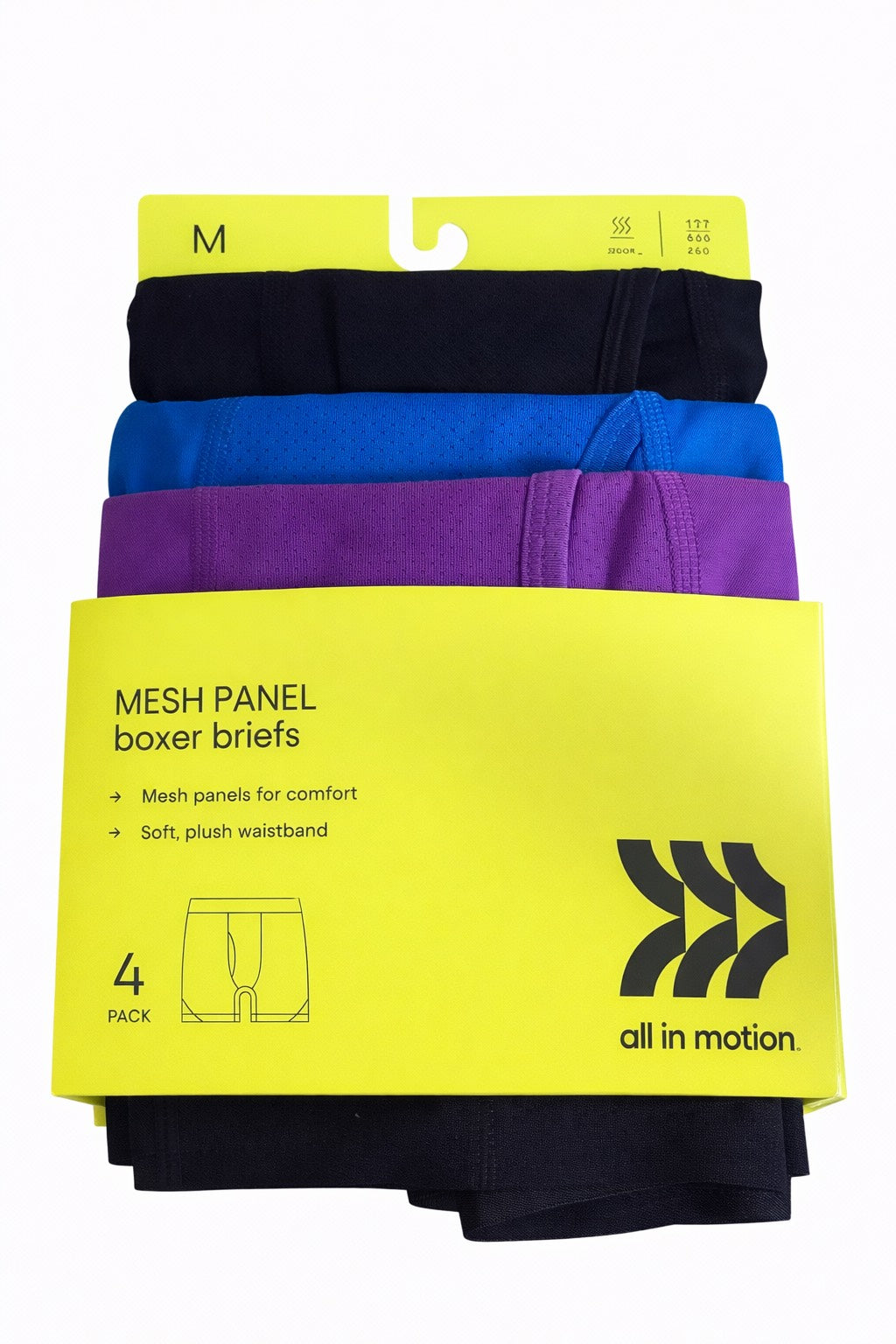 all in motion - Paquete de 4 calzoncillos bóxer con panel de malla