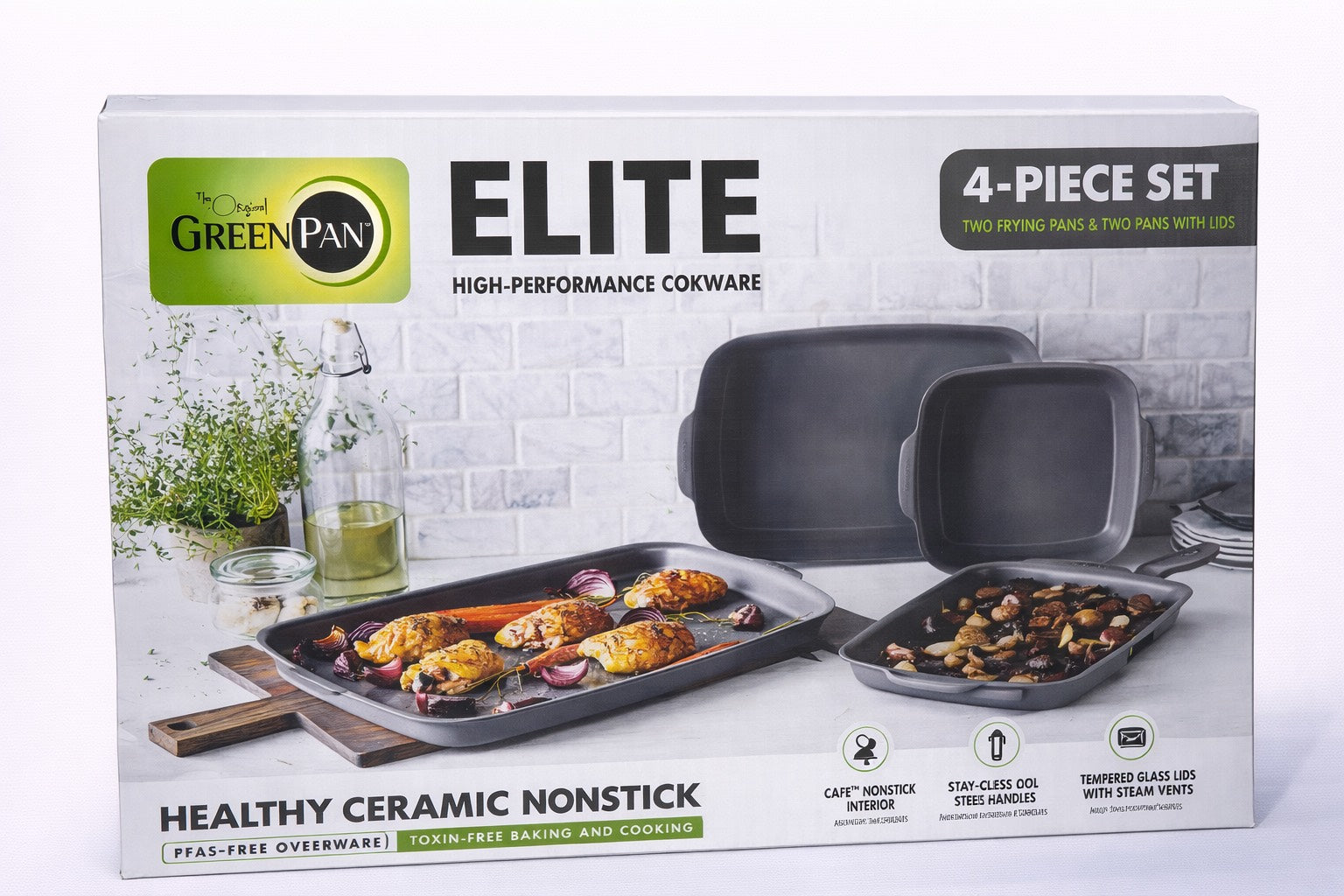 GreenPan Elite Ovenware Dark Grey 4-Piece Set
