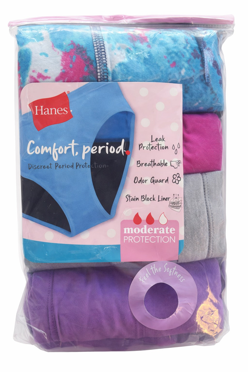 Protección menstrual discreta Hanes Comfort para niñas