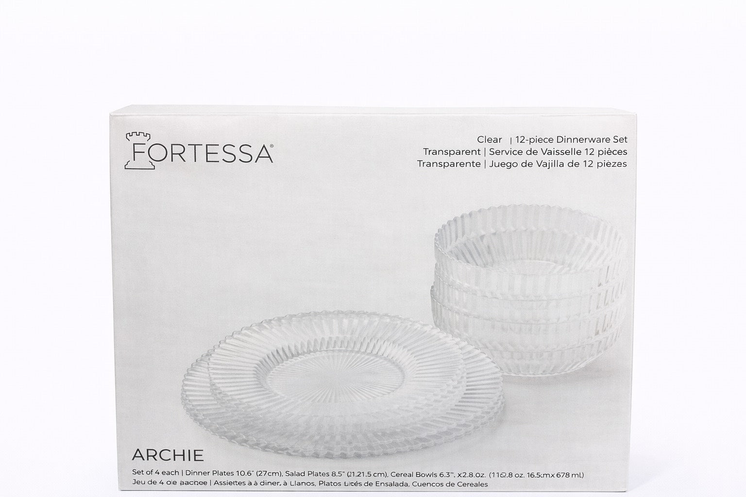 FORTESSA ARCHIE CLEAR 12P - FORTESSA ARCHIE CLARO 12P