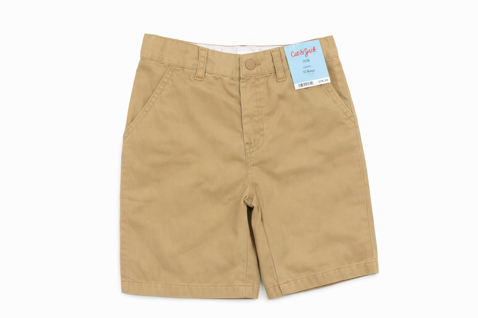 Cat & Jack - Shorts de frente plano con cintura ajustable en la rodilla