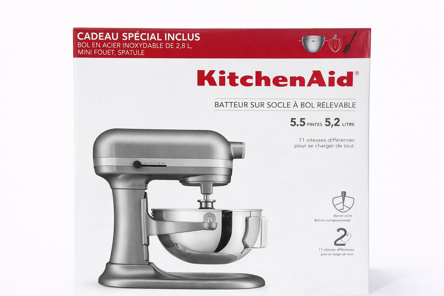 Kitchenaid mixer 5.5 pintes 5,2 litre