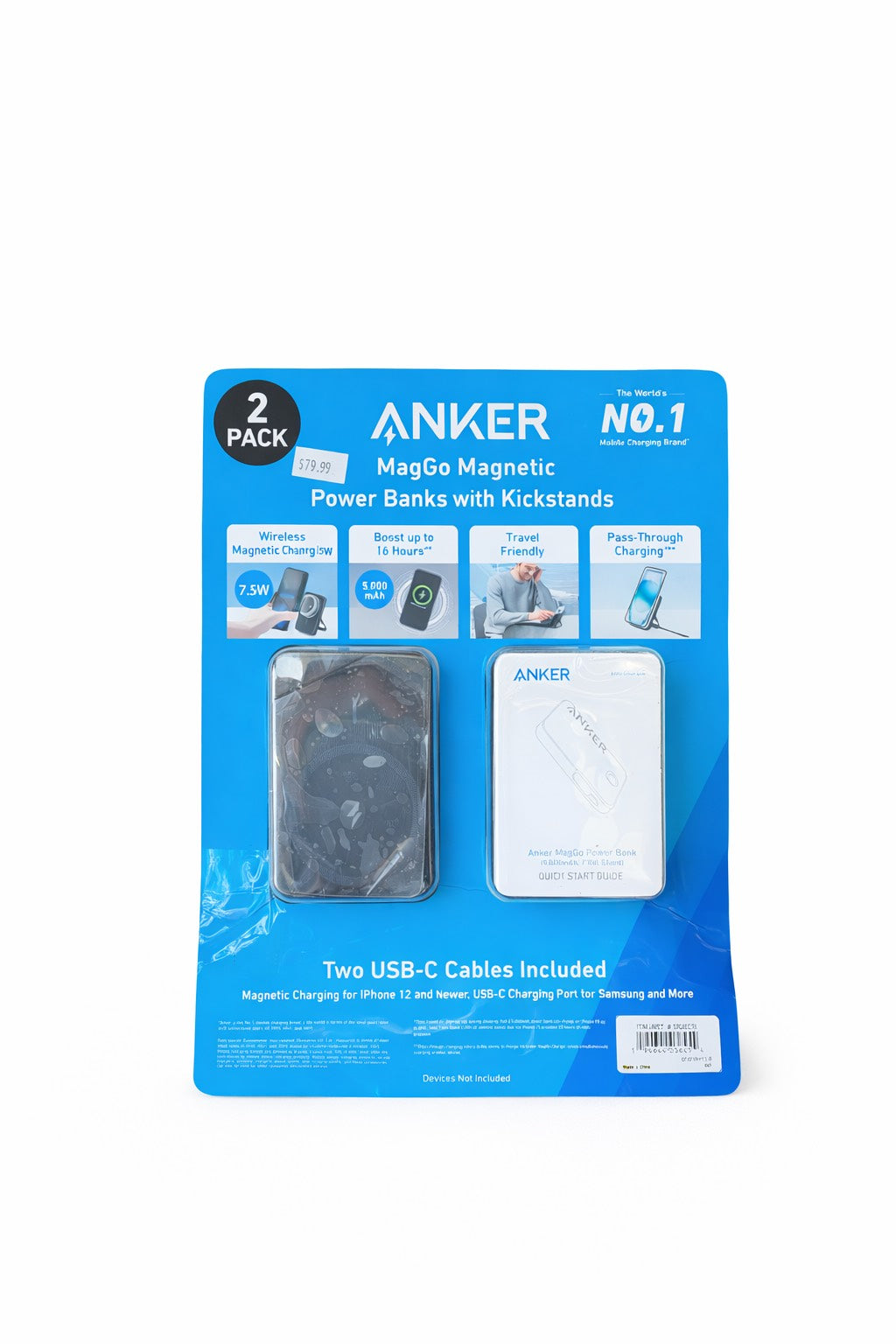 Anker MagGo  Baterías Portátiles Magnéticas Con Soporte 2 Unidades