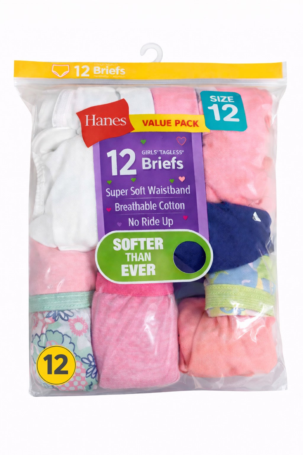 Hanes - Braguitas originales para niña, 12 unidades, súper suaves