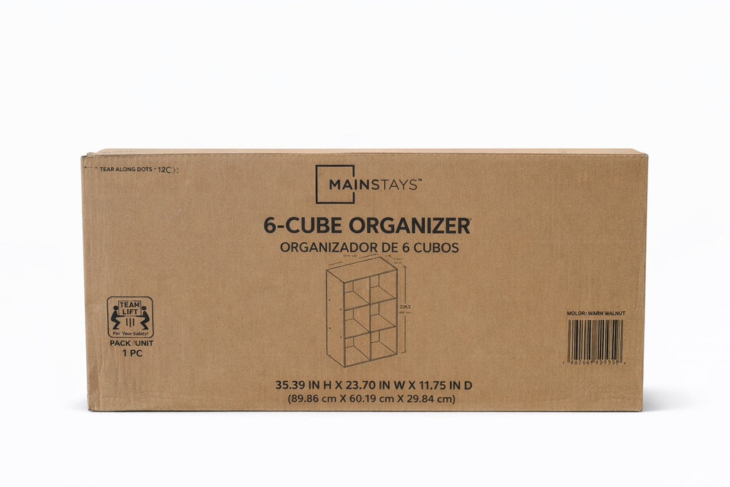 Mainstays 6 - Organizador de almacenamiento en forma de cubo, nogal cálido