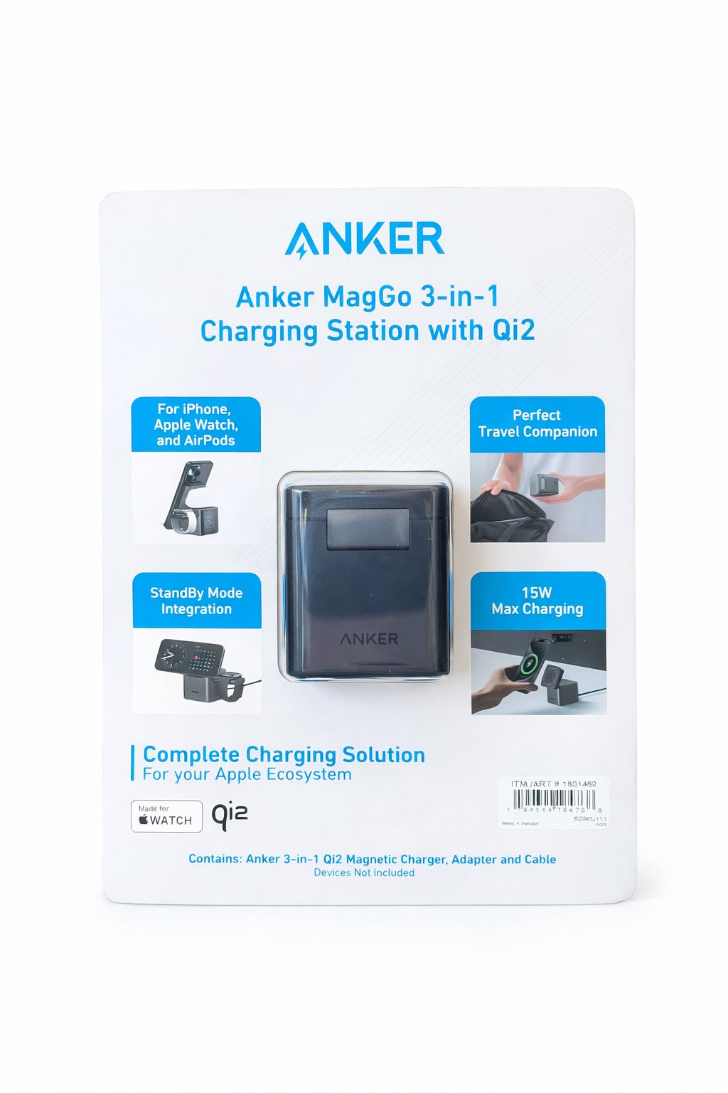 Anker Magco Estación de Carga 3 en 1 con Qi2