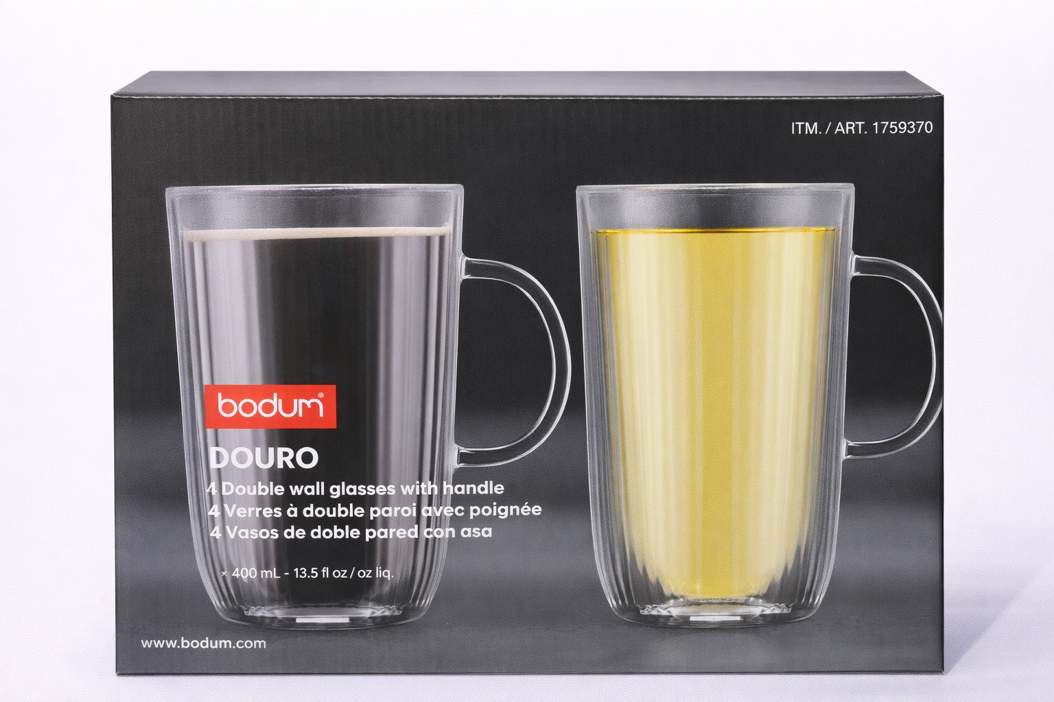 Kitchen Bodum Set of 4 Double Wall Glasses with Handle