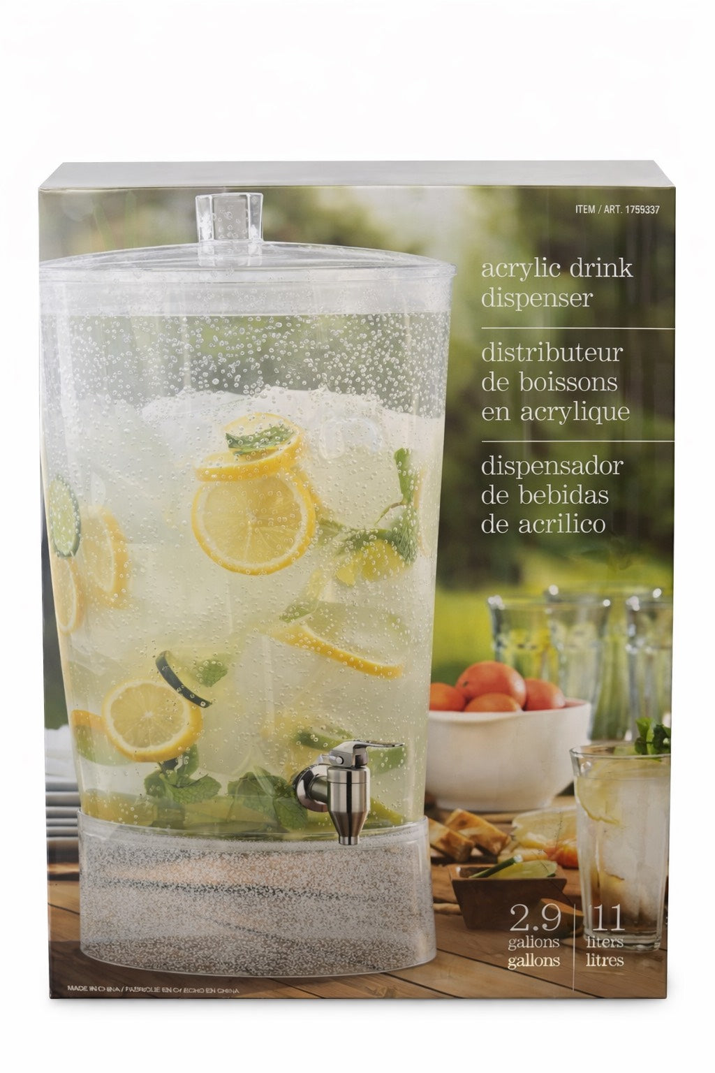 Fizz Acrylic Drink Dispenser 11L