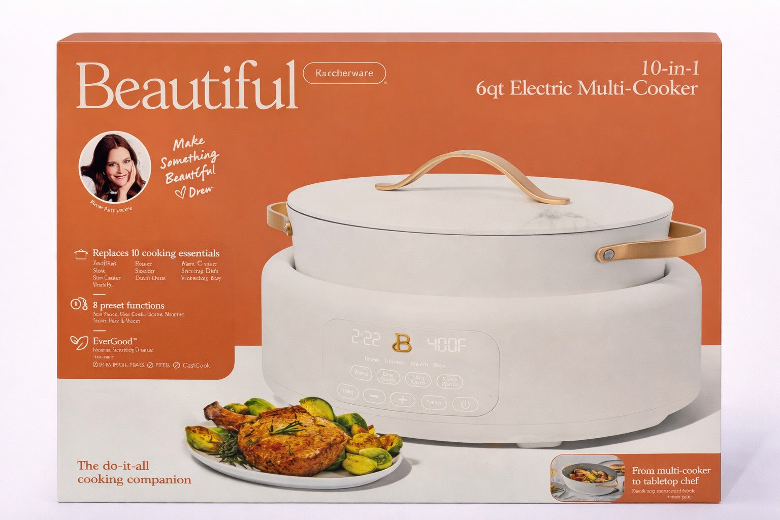 Beautiful 10 in 1, 6 Qt Electric Multi-Cooker