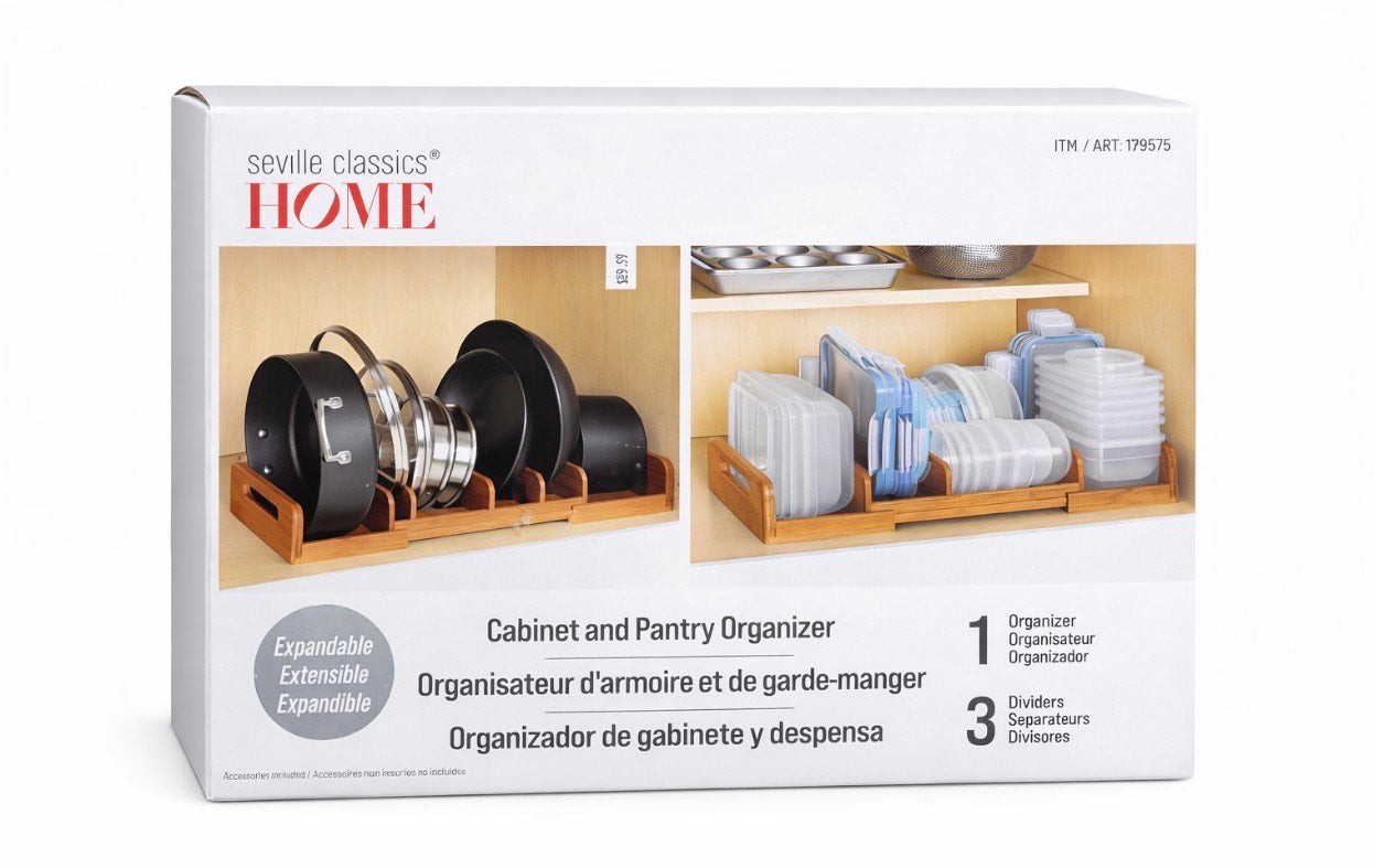 SEVILLE EXPANDABLECABINET AND PANTRY ORGANIZER-ORGANIZADOR EXPANDIBLE PARA ARMARIO Y DESPENSA SEVILLE