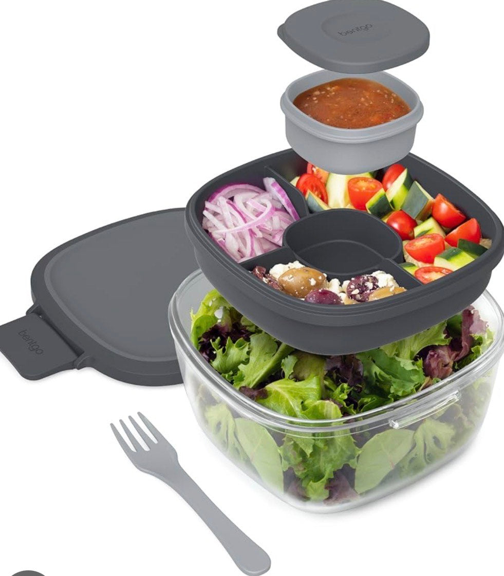 BENTGO GLASS SALAD BOX-CAJA DE ENSALADA DE VIDRIO
