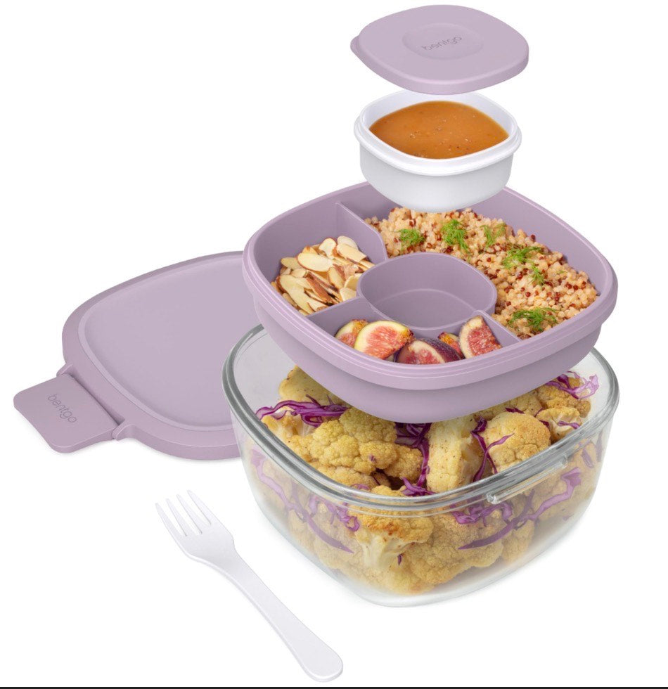 BENTGO GLASS SALAD BOX-CAJA DE ENSALADA DE VIDRIO