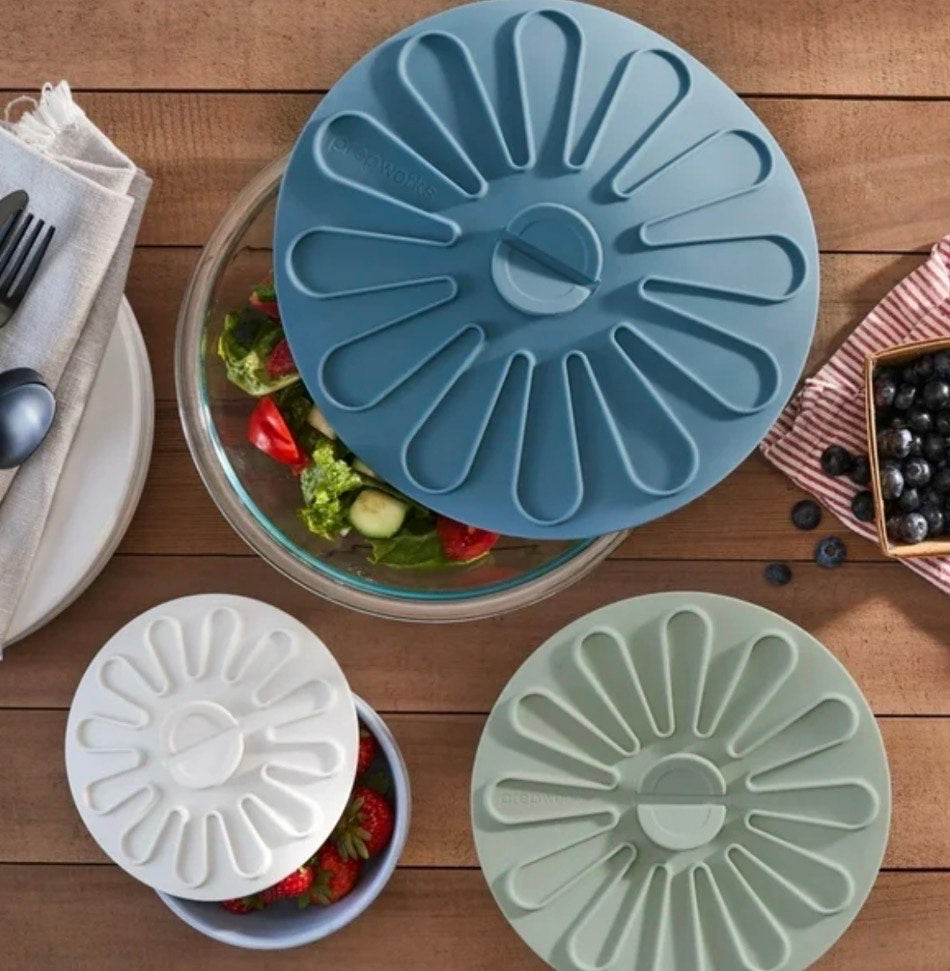 PREPWORKS- MULTI-FUNCTION LID SET- JUEGO DE TAPAS DE SILICONA MULTIFUNCION PREPWORKS 10 PIEZAS