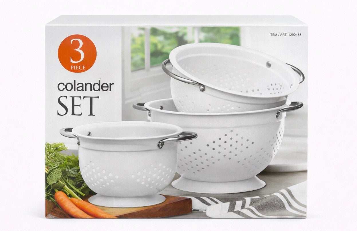 MIU 3PC METAL COLANDERS - ESCURRIDOR DE METAL MIU 3 PIEZAS