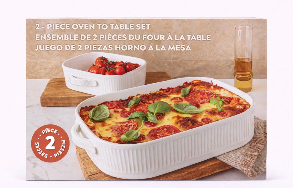 OVER N BACK 2PC CASSEROLE - JUEGO DE 2 PIEZAS HORNO A LA MESA
