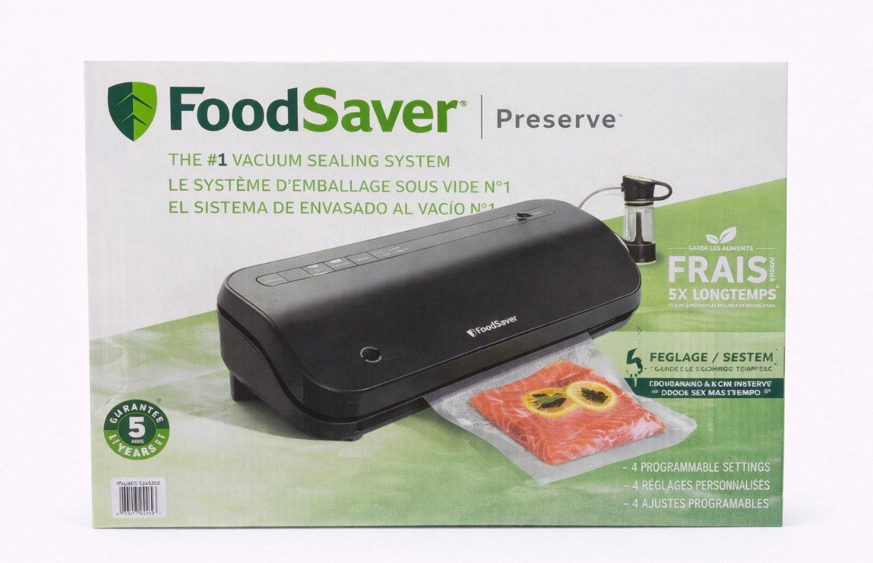 FoodSaver Preserve Vacuum Sealer, 14-Piece Starter Kit Special Value-...Sellador al vacío FoodSaver Preserve, kit de inicio de 14 piezas de valor especial