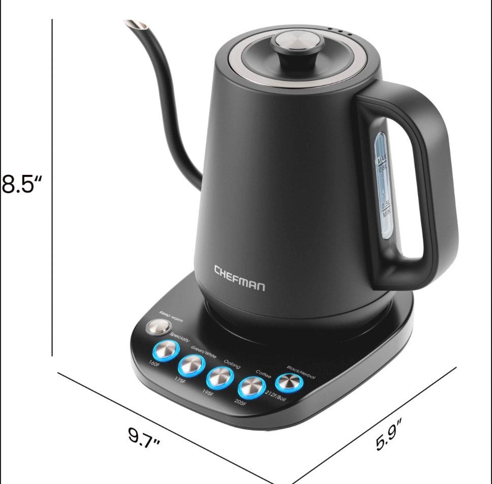 chefman truetemp gooseneck electric kettle - hervidor eléctrico de cuello de ganso Chefman TrueTemp