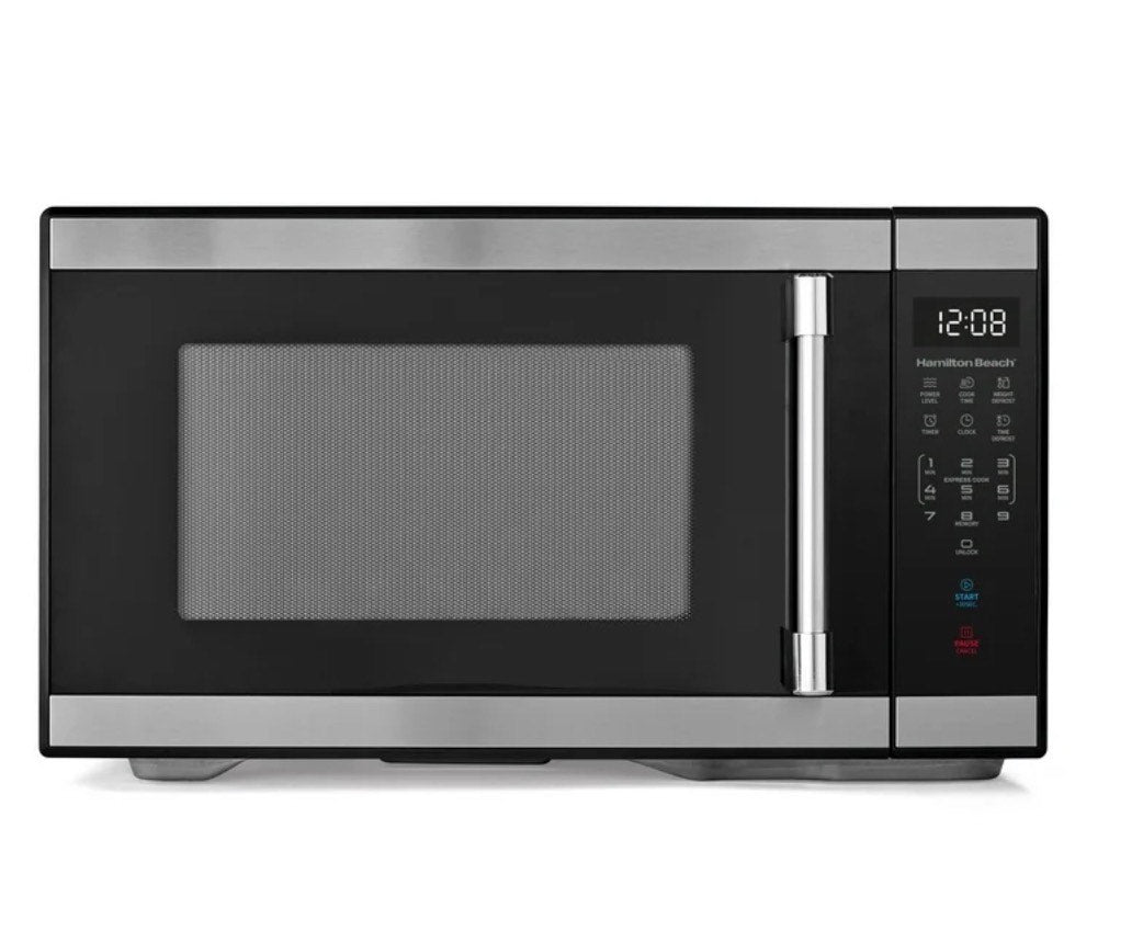 Hamilton Beach 1.1 Cu Ft Countertop Microwave Oven, Stainless Steel-Horno microondas de encimera Hamilton Beach de 1.1 pies cúbicos, acero inoxidable