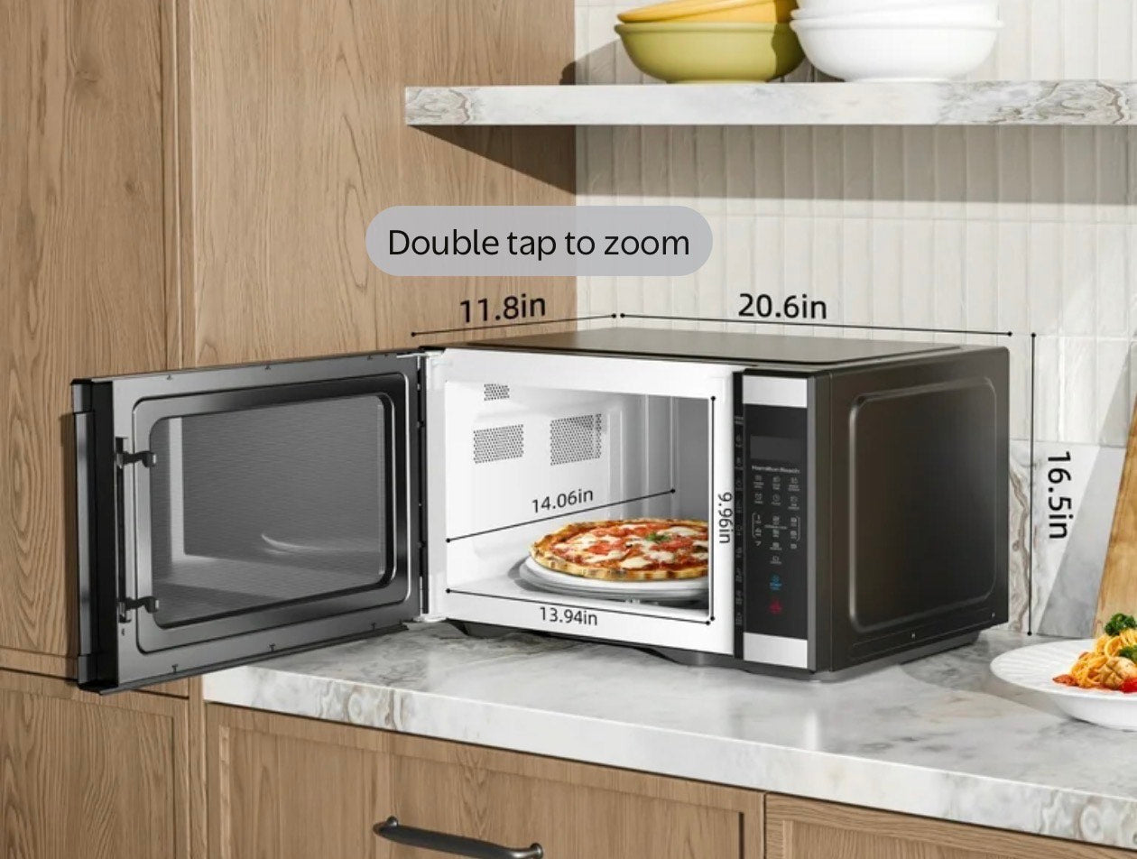 Hamilton Beach 1.1 Cu Ft Countertop Microwave Oven, Stainless Steel-Horno microondas de encimera Hamilton Beach de 1.1 pies cúbicos, acero inoxidable