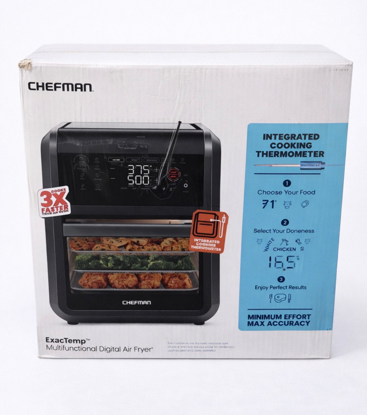 Chefman 12-Quart 6-in-1 Air Fryer Oven with Digital Timer, Touchscreen, and 12 Presets - , Dishwasher-Safe Parts- Horno de Aire 6 en 1 de 12 Cuartos con Temporizador Digital, Pantalla Táctil y 12 Programas - Partes Aptas para Lavavajillas