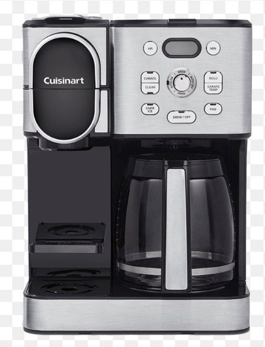 Cuisinart 12-Cup Coffee Maker, Single-Serve Brewer Glass Carafe, Automatic Hot &amp; Iced - Cuisinart Cafetera de 12 tazas, máquina de café de una sola porción con jarra de vidrio, máquina automática de café caliente y frío