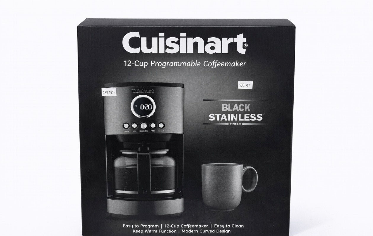Cuisinart Stainless Steel 12-Cup Coffee Machine, Black - Máquina de café Cuisinart de acero inoxidable para 12 tazas, negra