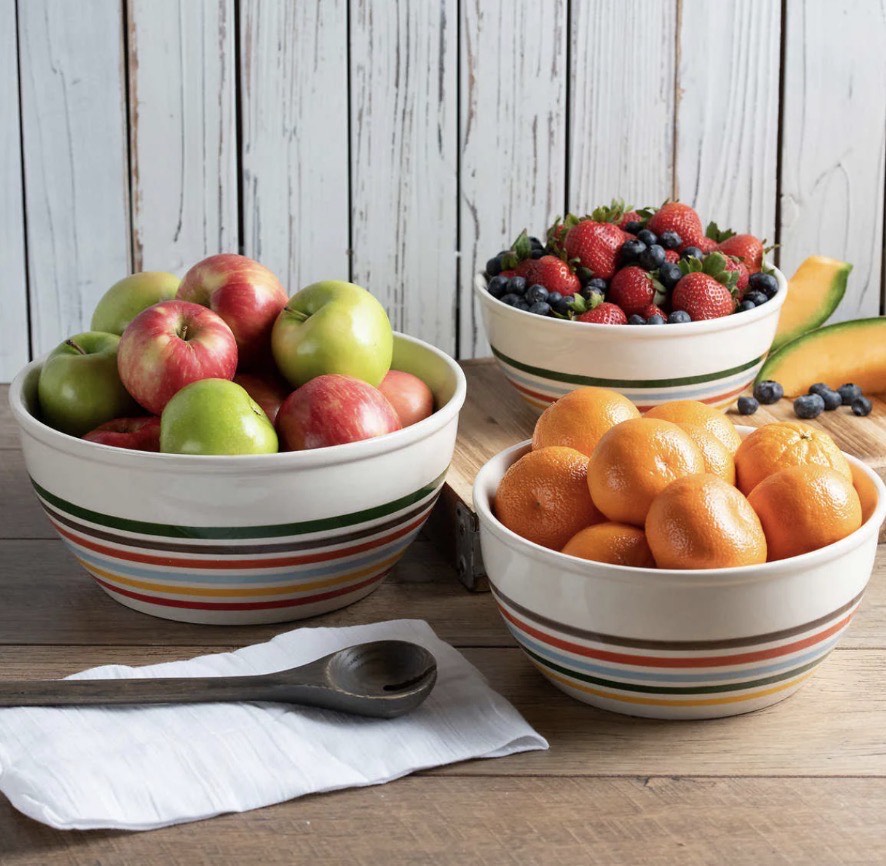 STRIPE BOWL 3PC SET - JUEGO DE 3 TAZONES A RAYAS