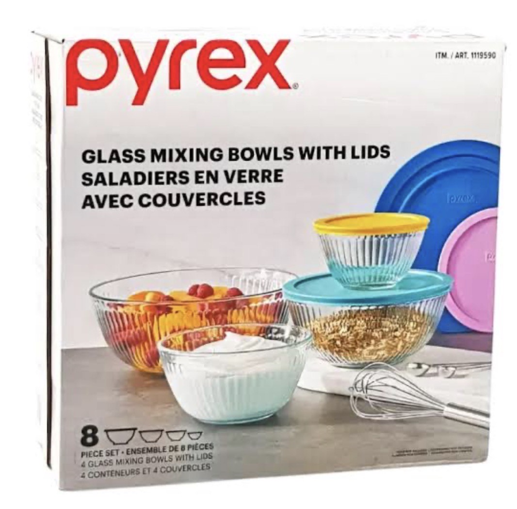 PYREX 8PC GLASS MIXING - MEZCLADOR DE VIDRIO PYREX 8 PIEZAS