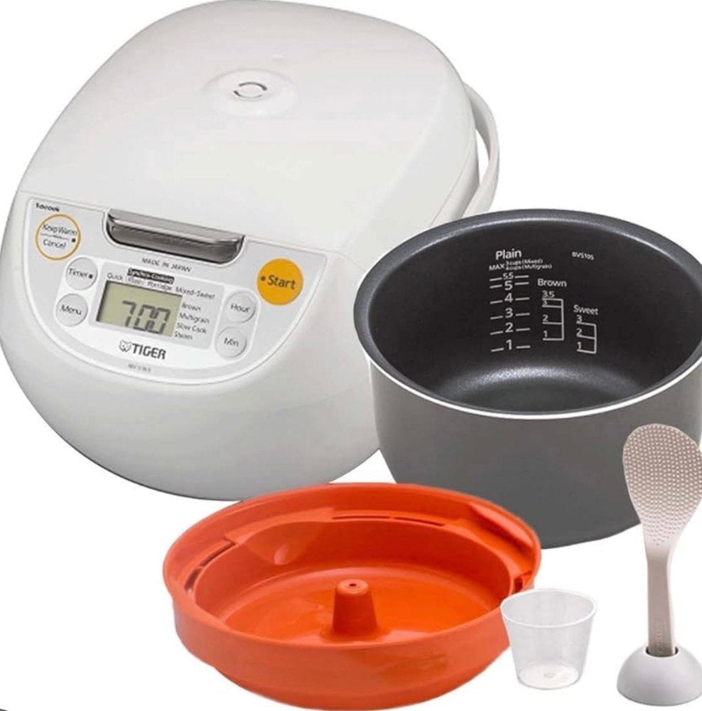 Tiger 5.5-Cup Micom Rice Cooker, Warmer & Steamer - Arrocera, Calentador y Vaporizador Tiger de 5.5 tazas con Micom
