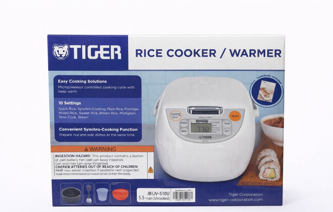 Tiger 5.5-Cup Micom Rice Cooker, Warmer & Steamer - Arrocera, Calentador y Vaporizador Tiger de 5.5 tazas con Micom
