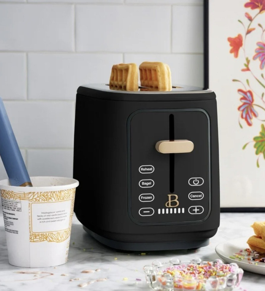 Beautiful 2 Slice Toaster with Touch-Activated Display,