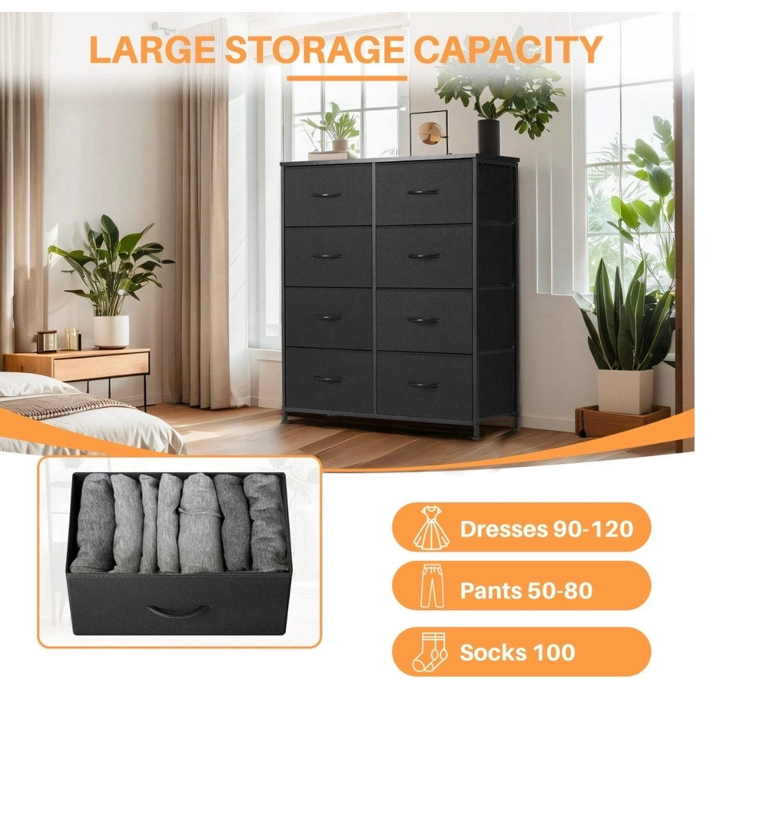 Bedroom set Simenmax 8 Drawer Dresser for Bedroom