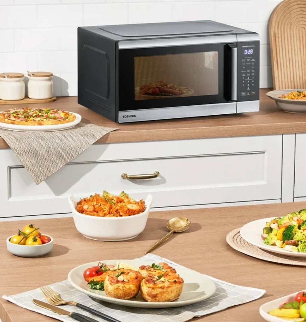 Toshiba - Horno microondas de 2,2 pies cúbicos y 24,4'' en acero inoxidable
