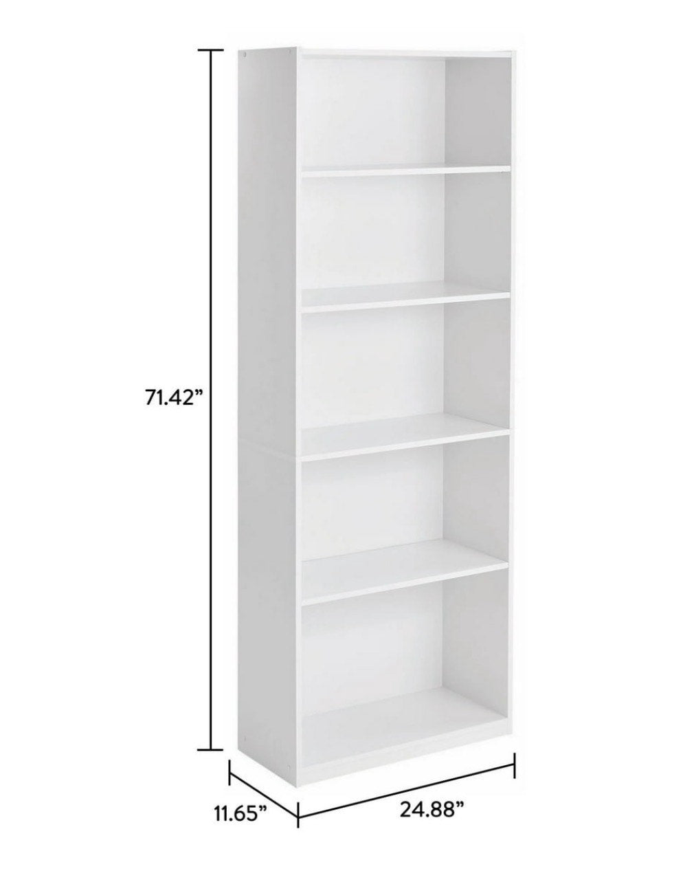 Mainstays - Estantería de 5 estantes con estantes ajustables, blanca