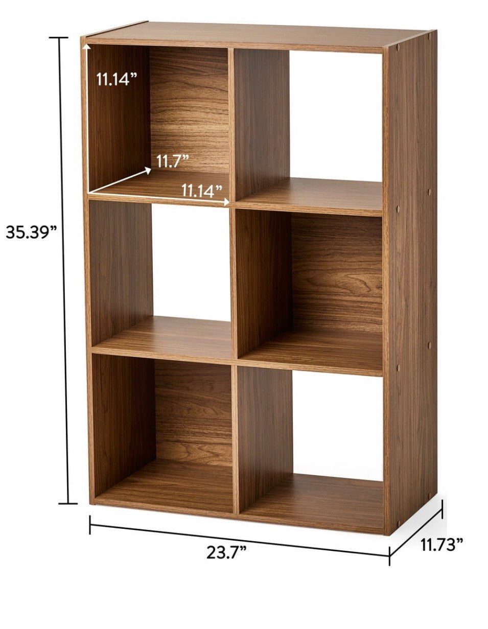 Mainstays 6 - Organizador de almacenamiento en forma de cubo, nogal cálido