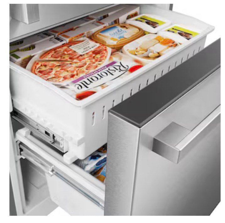 Hisense Refrigerador de Congelador Inferior de 17.2 pies cúbicos, 32 pulgadas de ancho, resistente a huellas dactilares, acero inoxidable